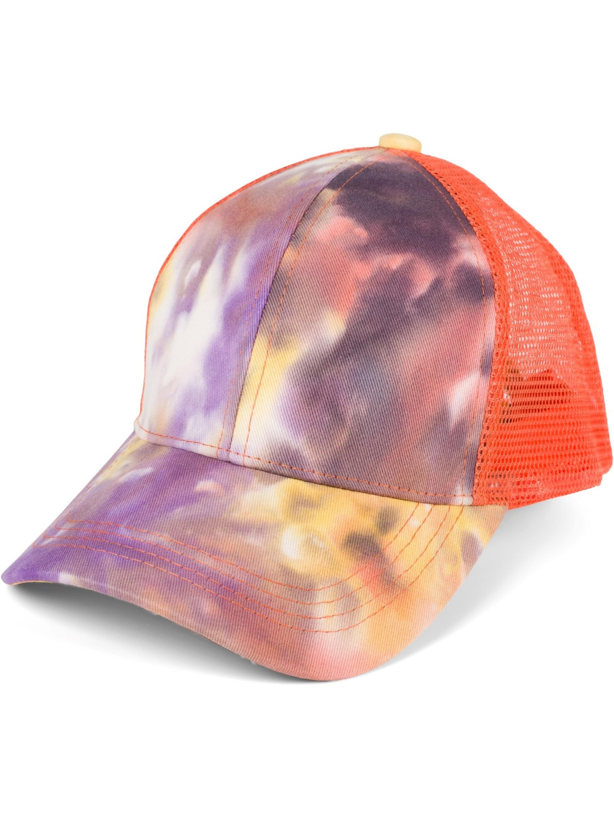 styleBREAKER Cap 'Ponytail Baseball Cap Batik mit Mesh Einsatz'‌‌‌‌‌‌‌‌ in Lila: Vorderseite
