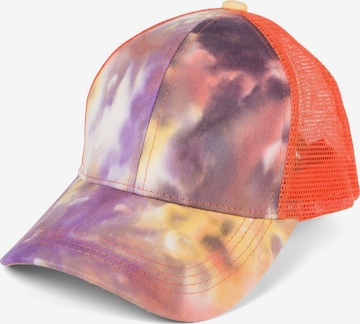 styleBREAKER Cap 'Ponytail Baseball Cap Batik mit Mesh Einsatz' in Lila: Vorderseite