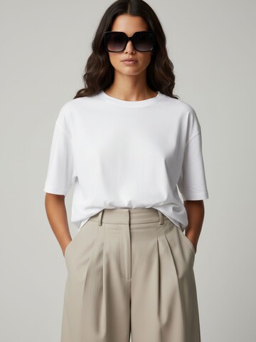 WEARABLE STORIES Wide leg Broek 'Gwyneth' in Beige