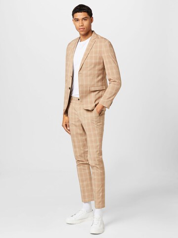 JACK & JONES - Slimfit Traje 'Franco' en beige: frente