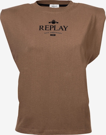 REPLAY T-Shirt in Braun: front
