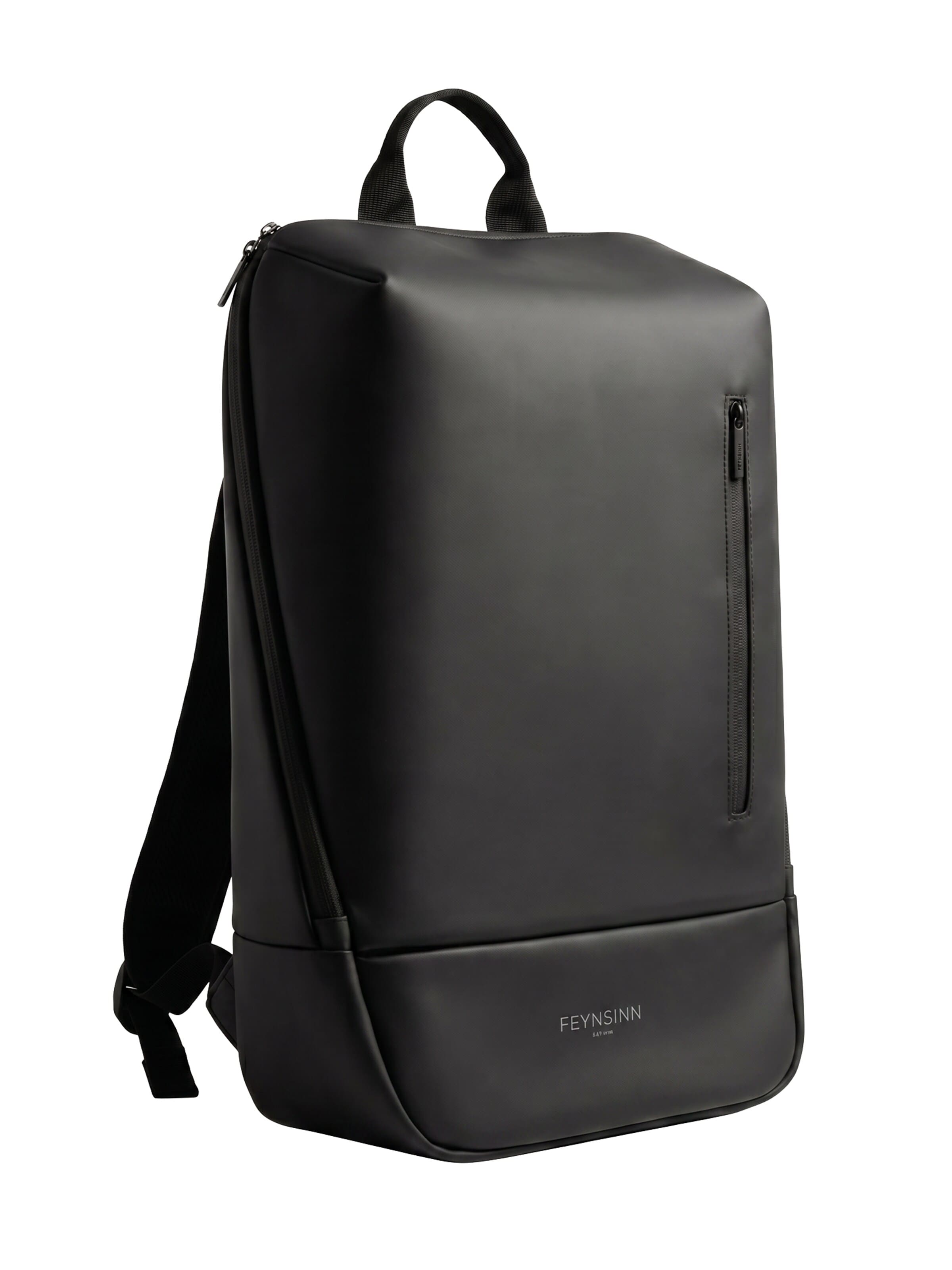 FEYNSINN Backpack 'Recycled PU Rucksack DAG groß 15 Zoll Laptop Fach' in Black: front