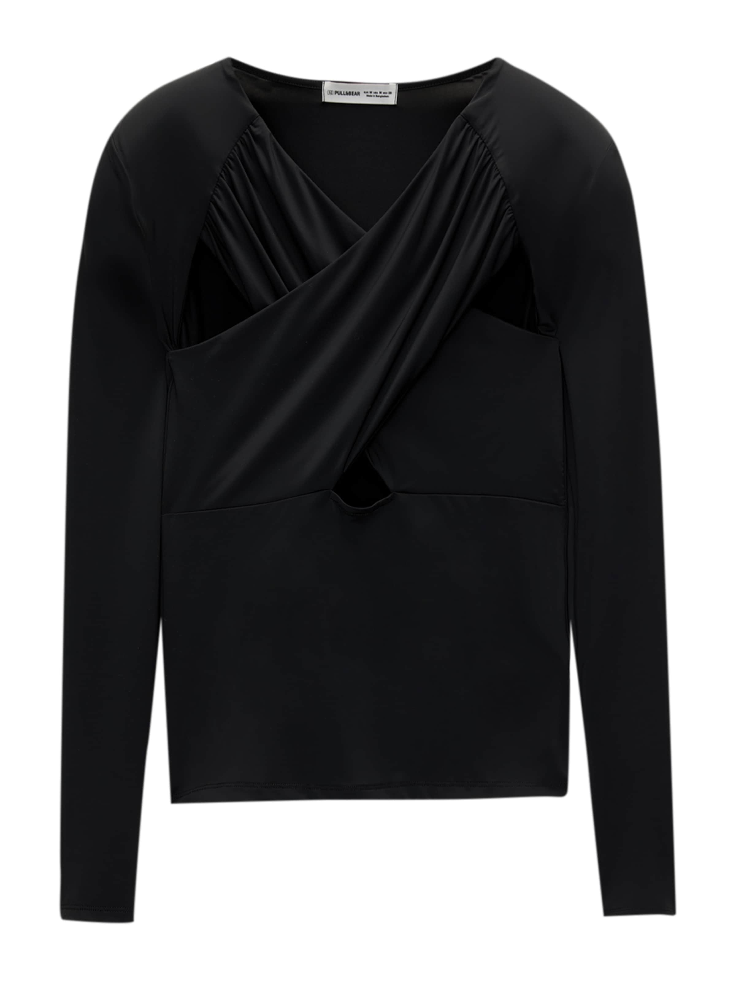 Pull&Bear Póló - fekete: elől