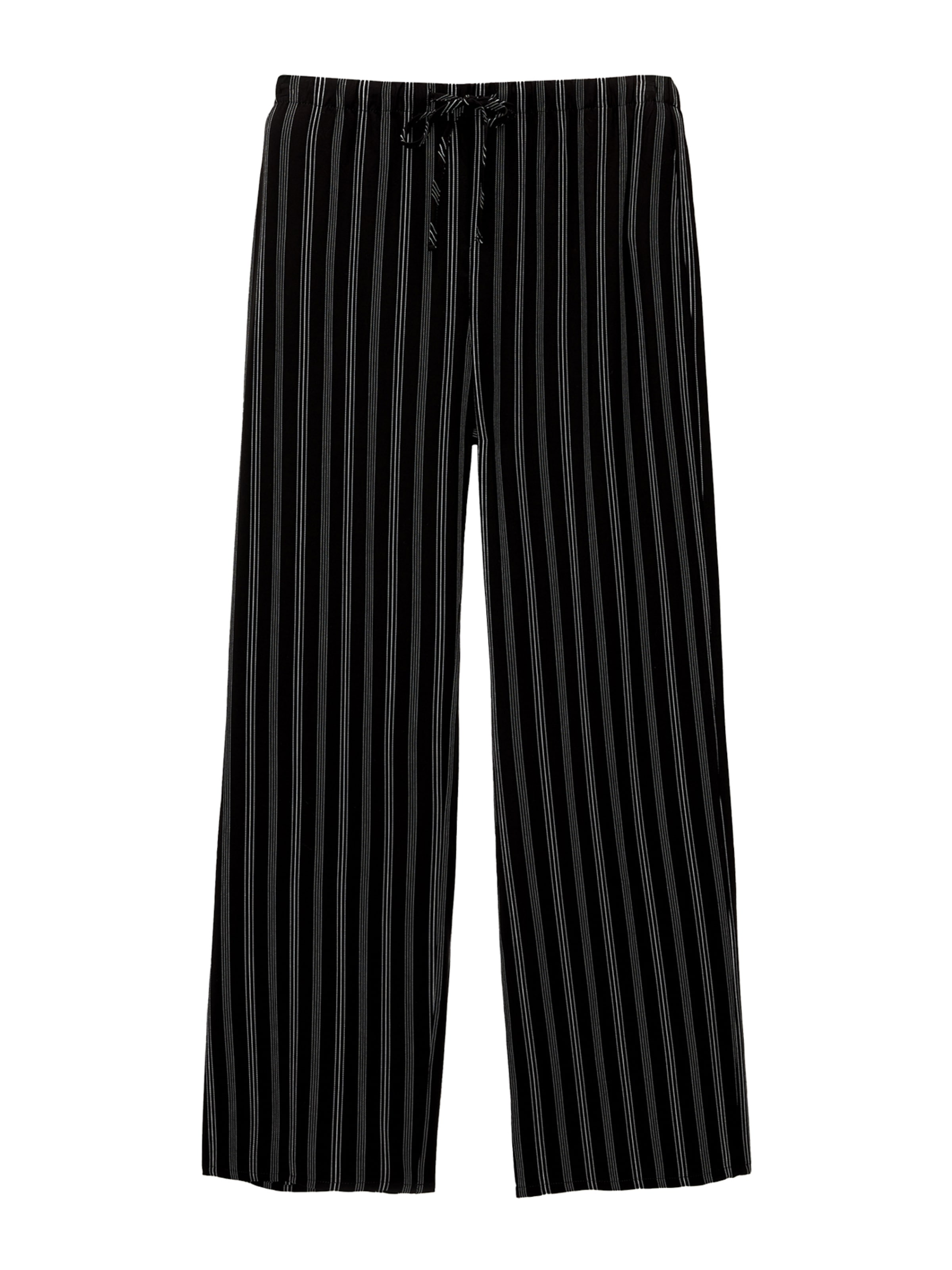 Wide leg Pantaloni de la Pull&Bear pe negru: față