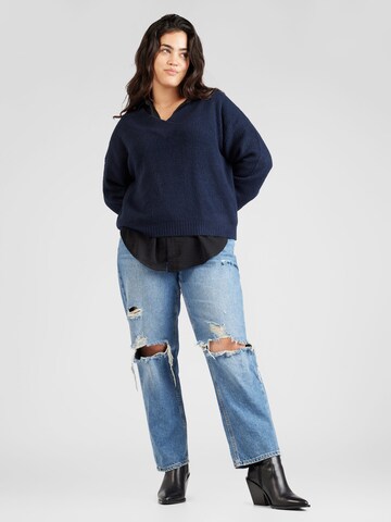 Noisy May Curve Sweater 'BALANCE' in Blue