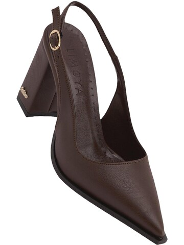 Limoya Slingpumps 'Essi' in Bruin: voorkant