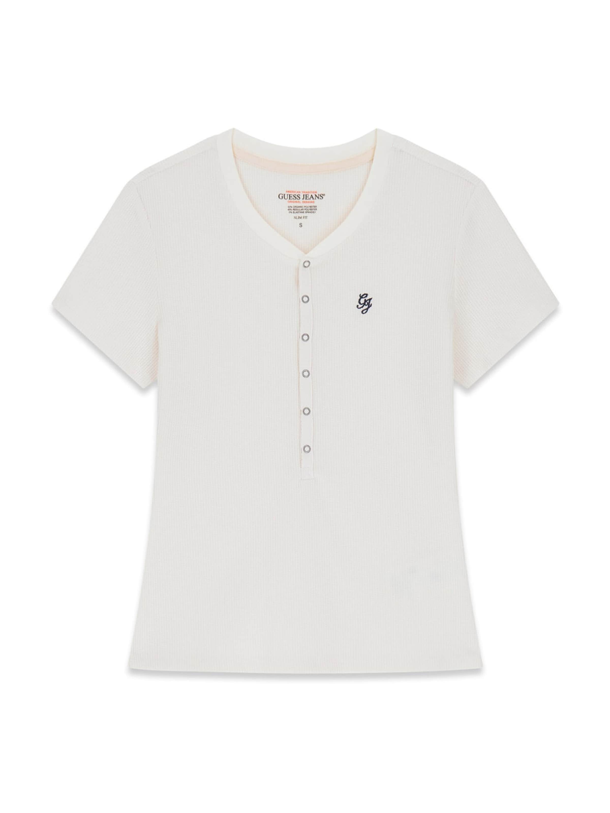 GUESS JEANS Тениска в бежово: отпред