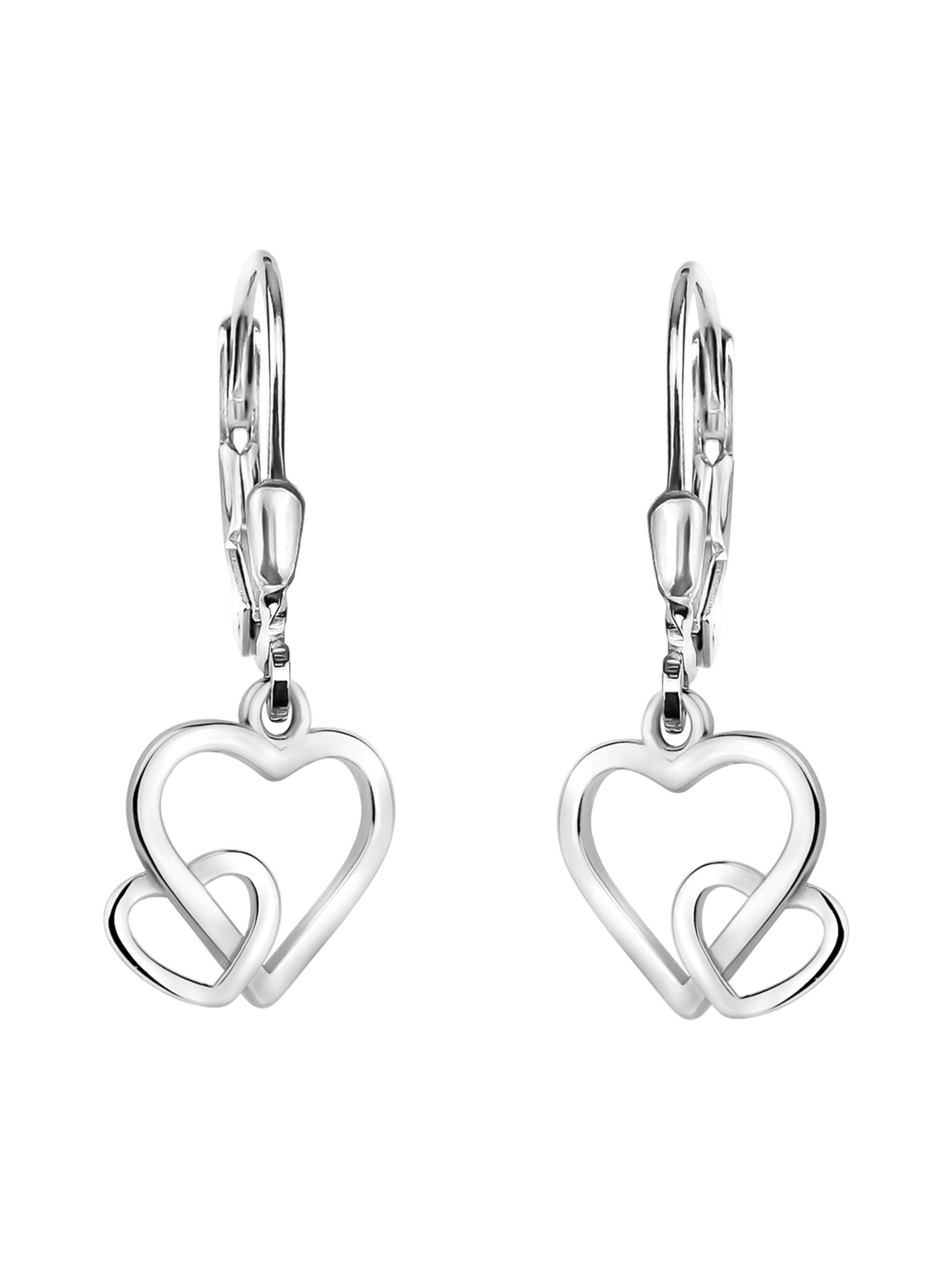 Sofia Milani Ohrringe 'Doubled Heart'‌‌‌‌‌‌ in Silber: Vorderseite