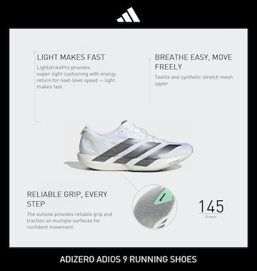Scarpa da corsa 'ADIZERO ADIOS 9' di ADIDAS PERFORMANCE in bianco