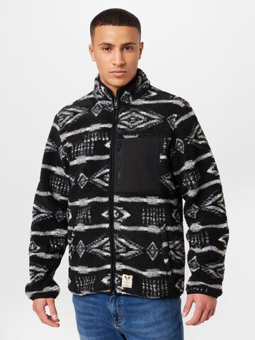 Veste en polaire 'Hugh' Fat Moose en noir : devant