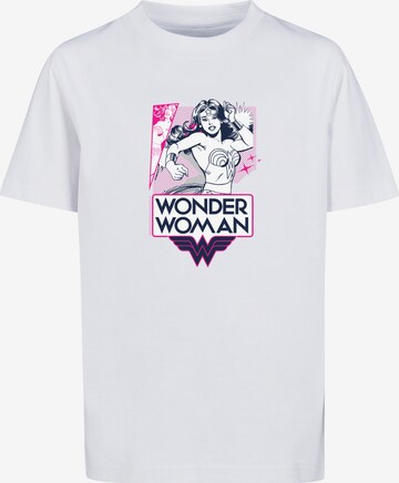 F4NT4STIC Shirt 'DC Comics Wonder Woman Pink Action' in White: front