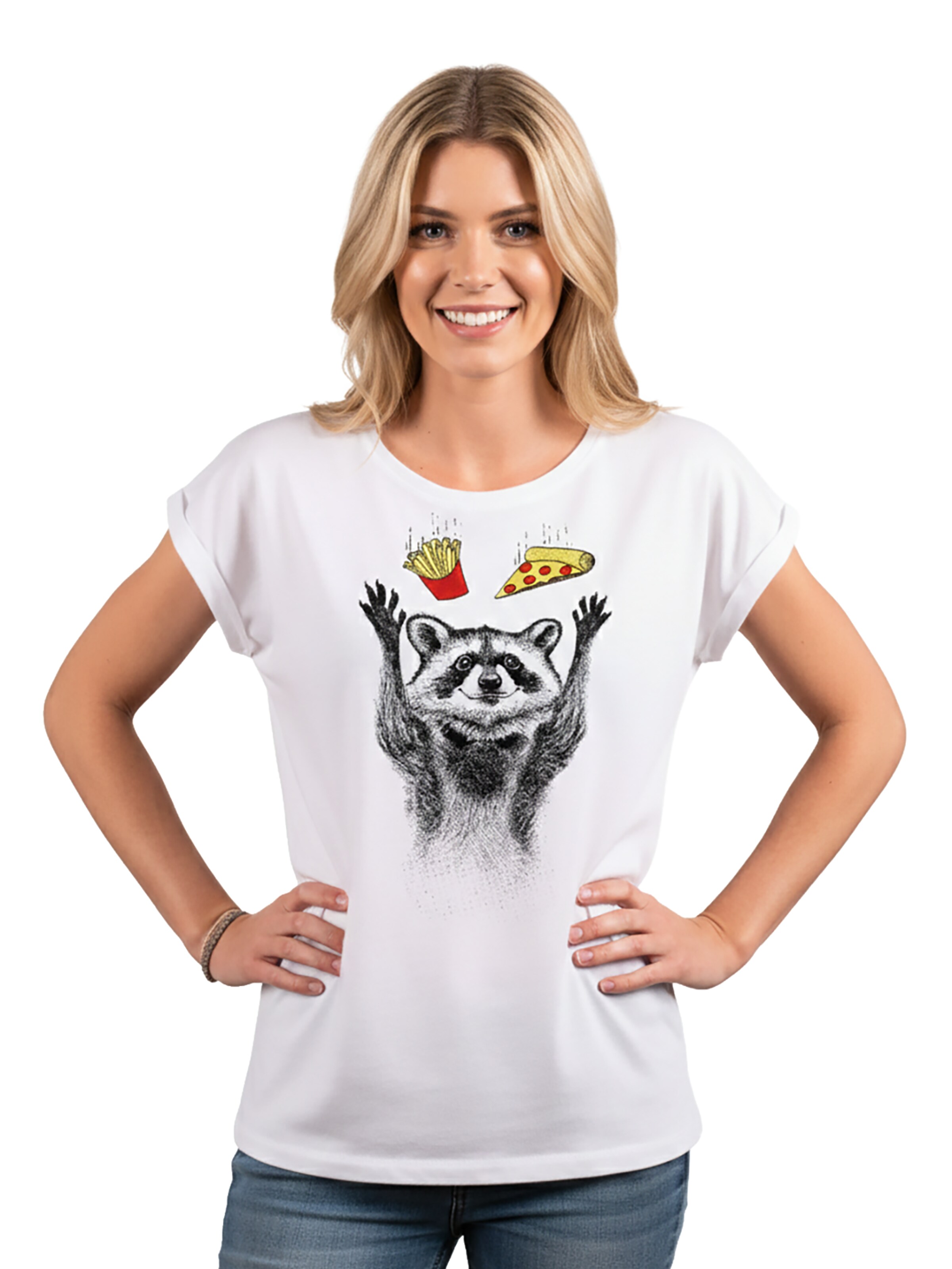MAKAYA Shirt 'Pizza' in White