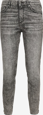 QS Skinny Broek in Grijs: voorkant