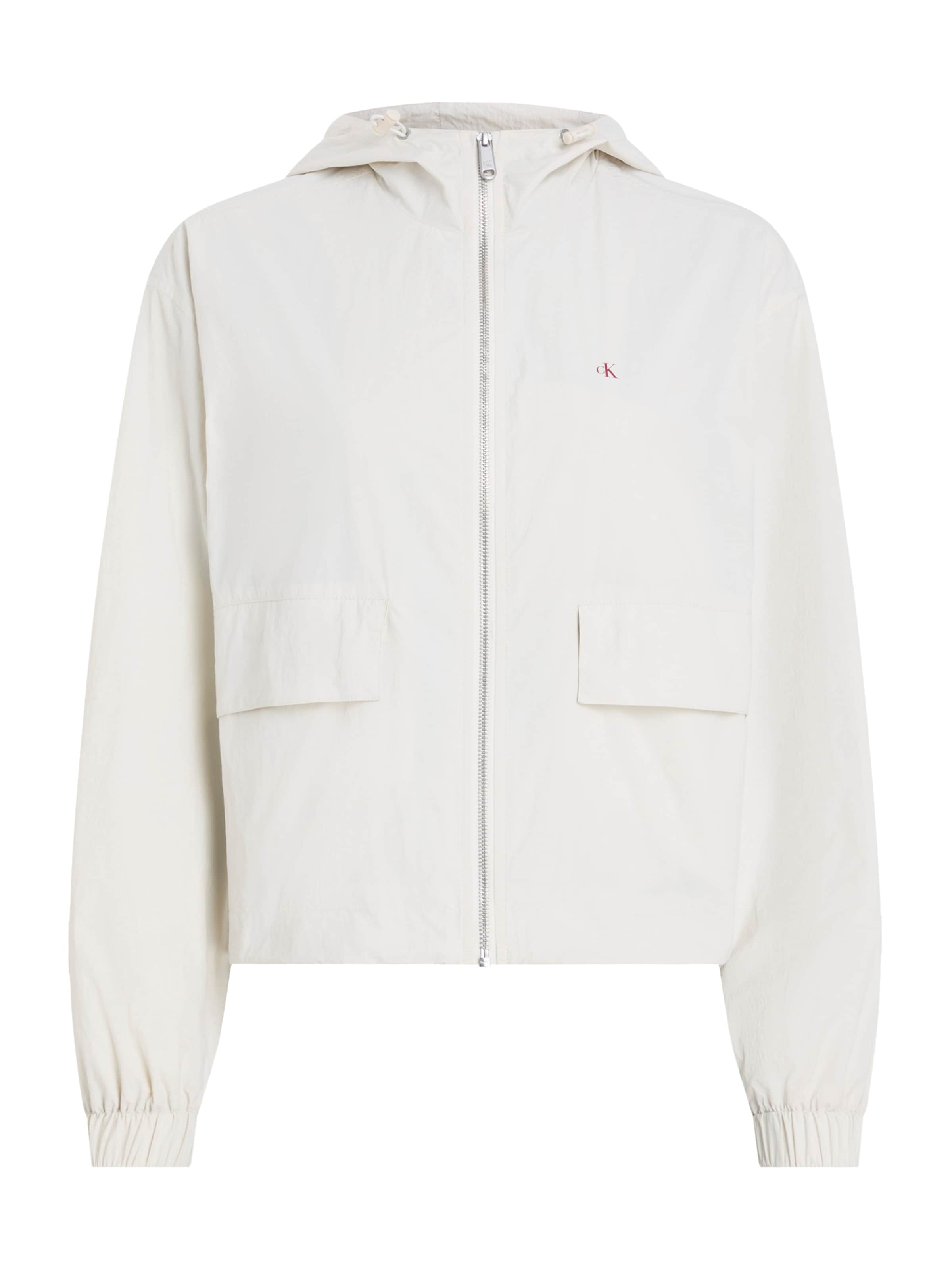 Calvin Klein Jeans Kevad-sügisjope, värv valge: eest vaates