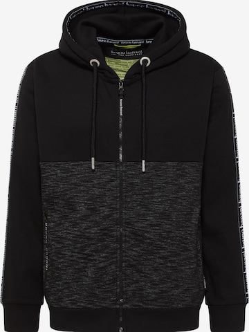 BRUNO BANANI Sweatvest 'Carrol' in Zwart: voorkant