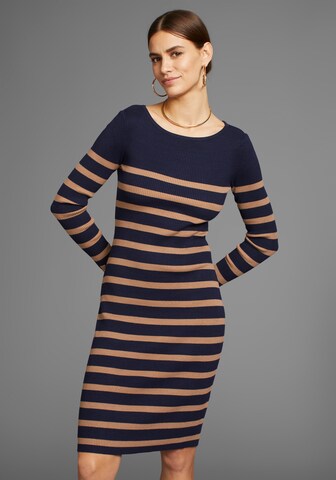 HECHTER PARIS Knitted dress in Blue: front