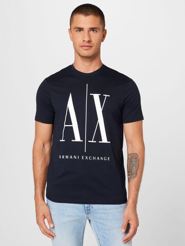 ARMANI EXCHANGE Regular fit Majica '8NZTPA' | modra barva: sprednja stran