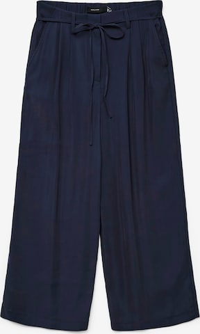 VERO MODA Широкий Брюки со складками 'VMTANYA HW 7/8 WIDE PANTS BOO' в Синий: спереди