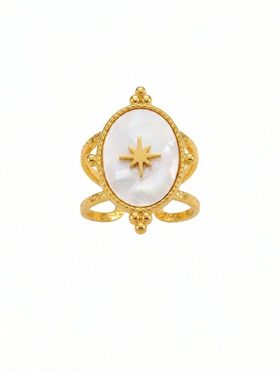 Nemomatheo Ring 'Morning Star – Eleganter Perlmuttring' in gold, Produktansicht
