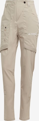 ADIDAS TERREX Slim fit Outdoor Pants 'Xperior' in Beige: front