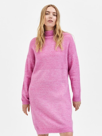 Rochie tricotat 'Mola' de la SELECTED FEMME pe roz: față