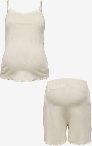 Only Maternity Pyjamashortsit 'OLMPOINT' värissä beige: etupuoli