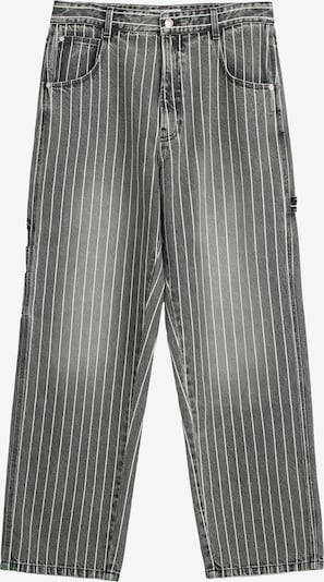 Jeans Bershka pe gri fumuriu / gri închis / alb, Vizualizare produs