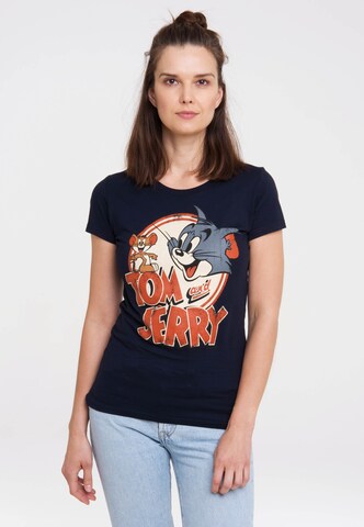 LOGOSHIRT Shirt 'Tom & Jerry' in Blauw: voorkant