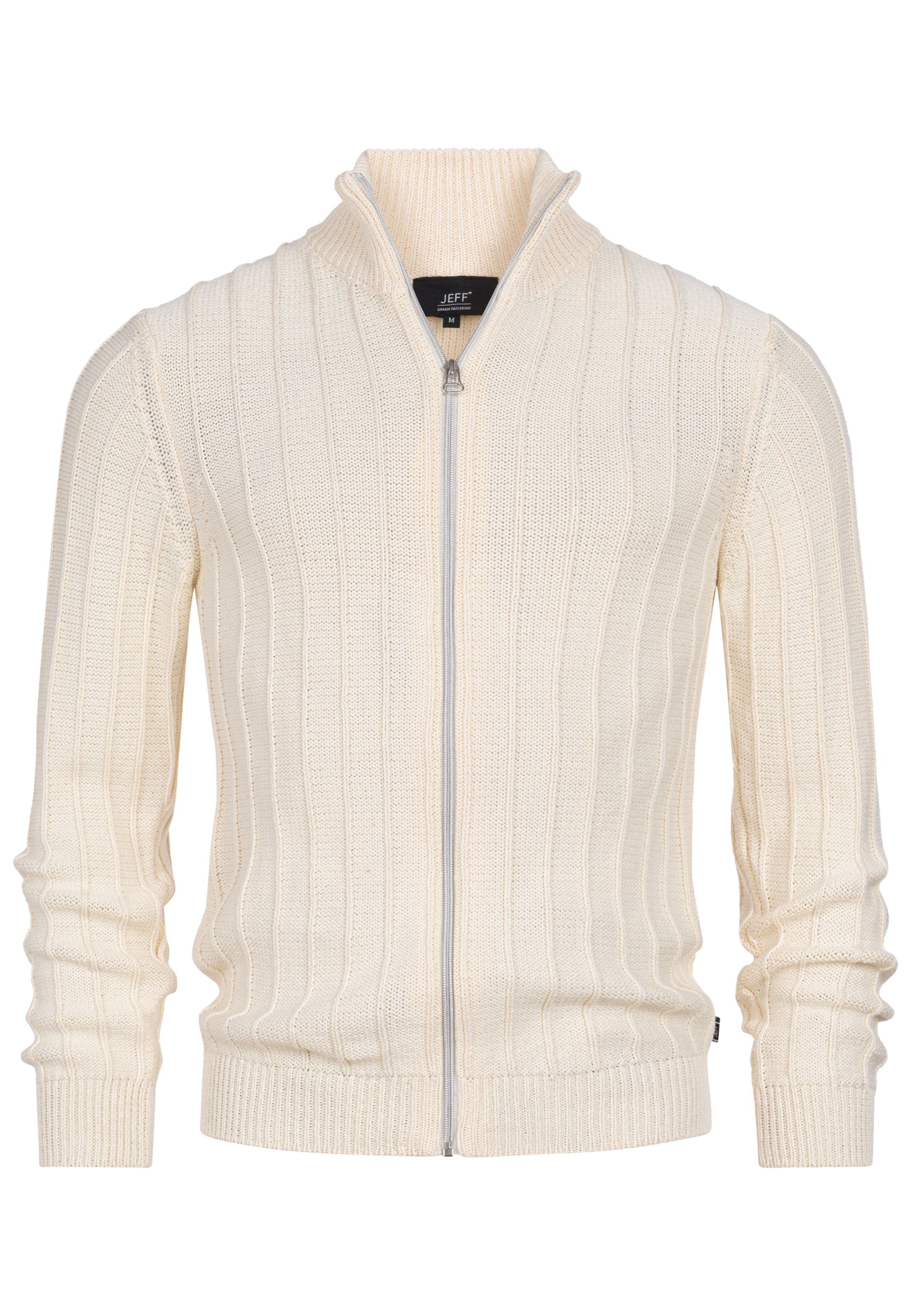 JEFF Gebreid vest ' Truman ' in Wit: voorkant