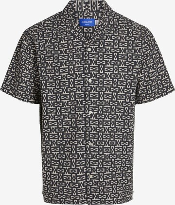 JACK & JONES Comfort fit Button Up Shirt in Black: front