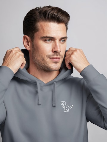 Neverless Sweatshirt 'Polygon T-Rex' in Grau