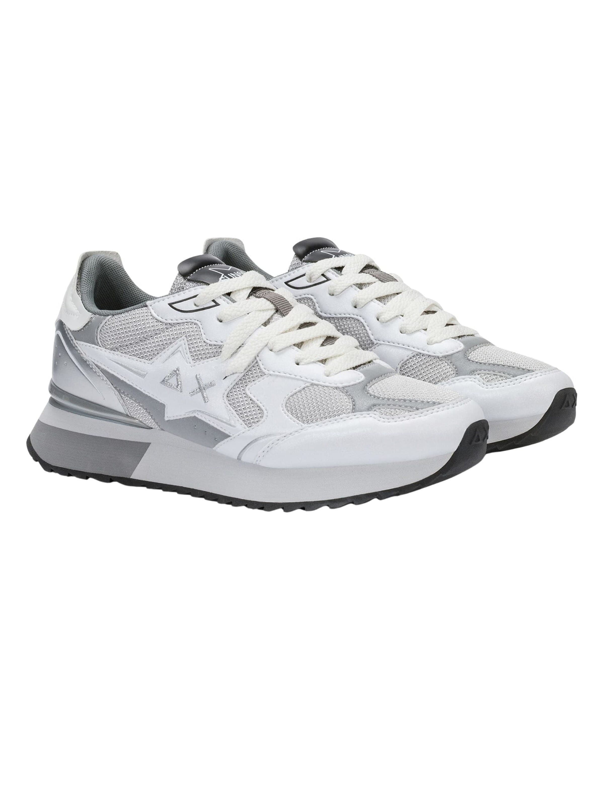 SUN68 Sneakers laag 'Stargirl Glow Sneakers in PU and Mesh' in Wit