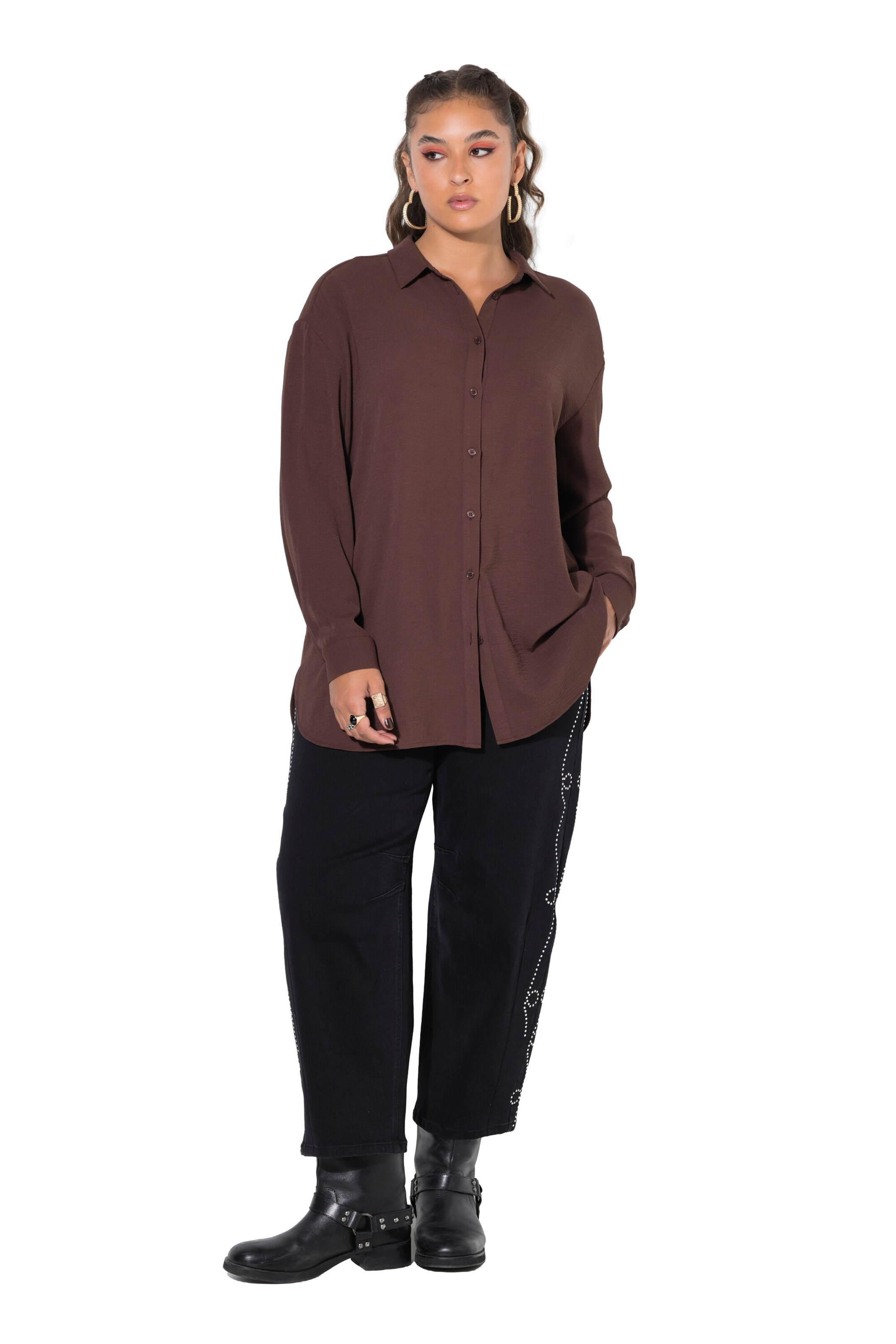 Studio Untold Blouse in Bruin: voorkant