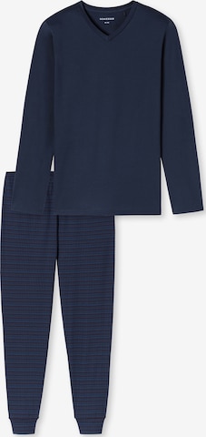 SCHIESSER Long Pajamas ' Casual Essentials ' in Blue: front