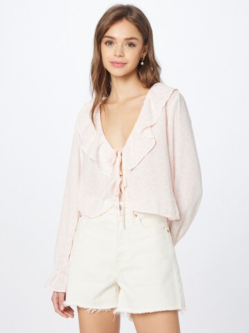 Monki Blouse in Roze: voorkant