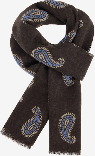 Šalikas iš Boggi Milano, spalva – kremo / sodri mėlyna („karališka“) / antracito spalva, Prekių apžvalga