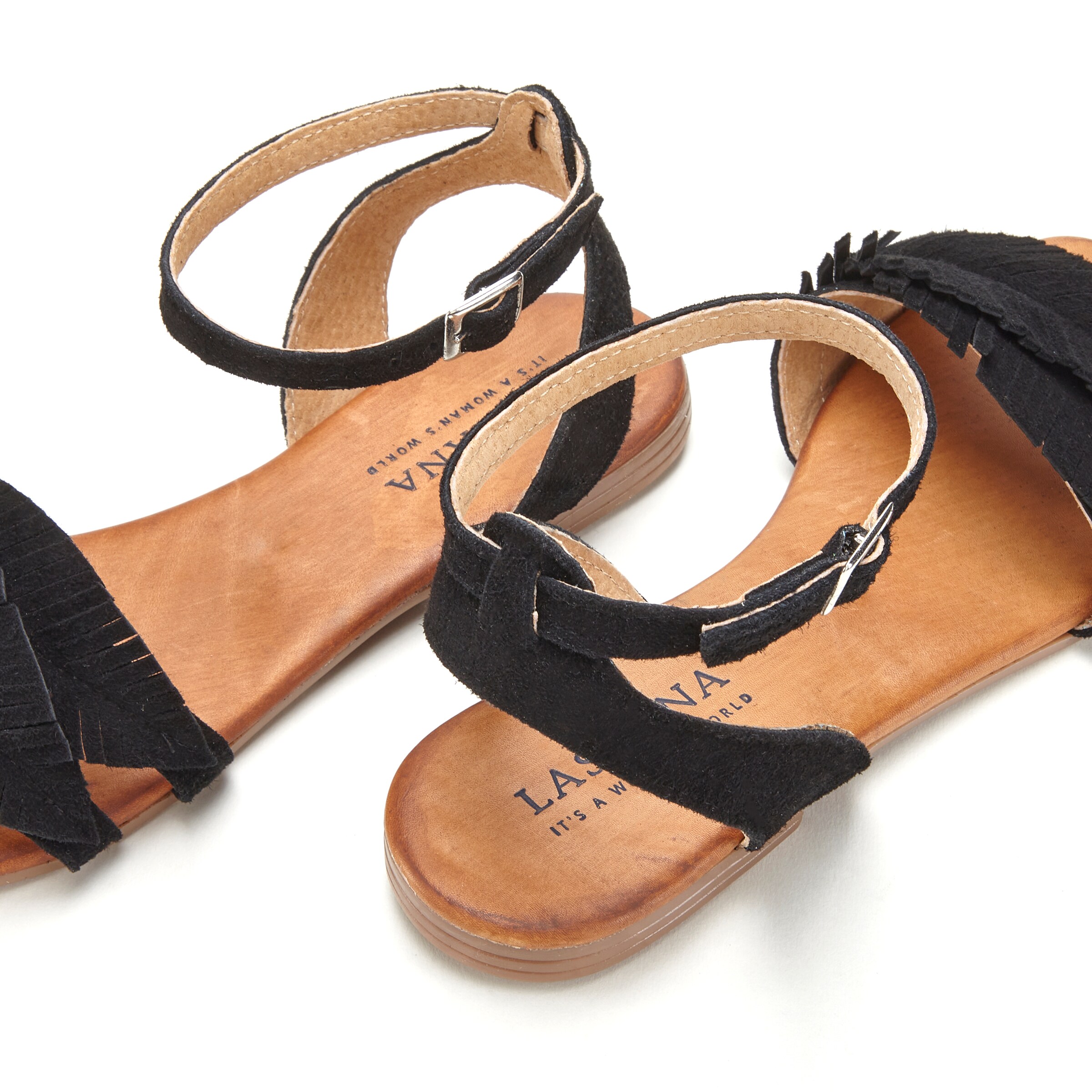 LASCANA Sandały z rzemykami w kolorze czarny