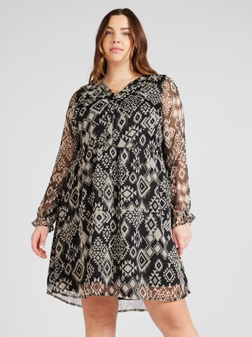 Vero Moda Curve Blousejurk 'GEMA' in Zwart: voorkant