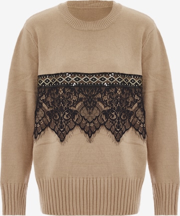 Pull-over caissa en beige : devant