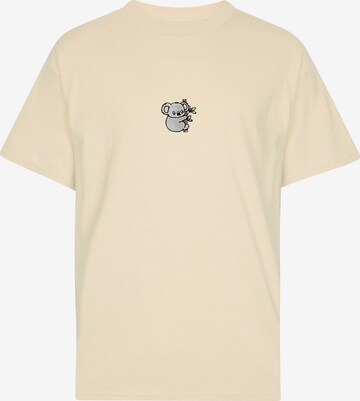 New Love Club Print-Shirt KOALA EMBROIDERED BEIGE TEE in Beige: predná strana