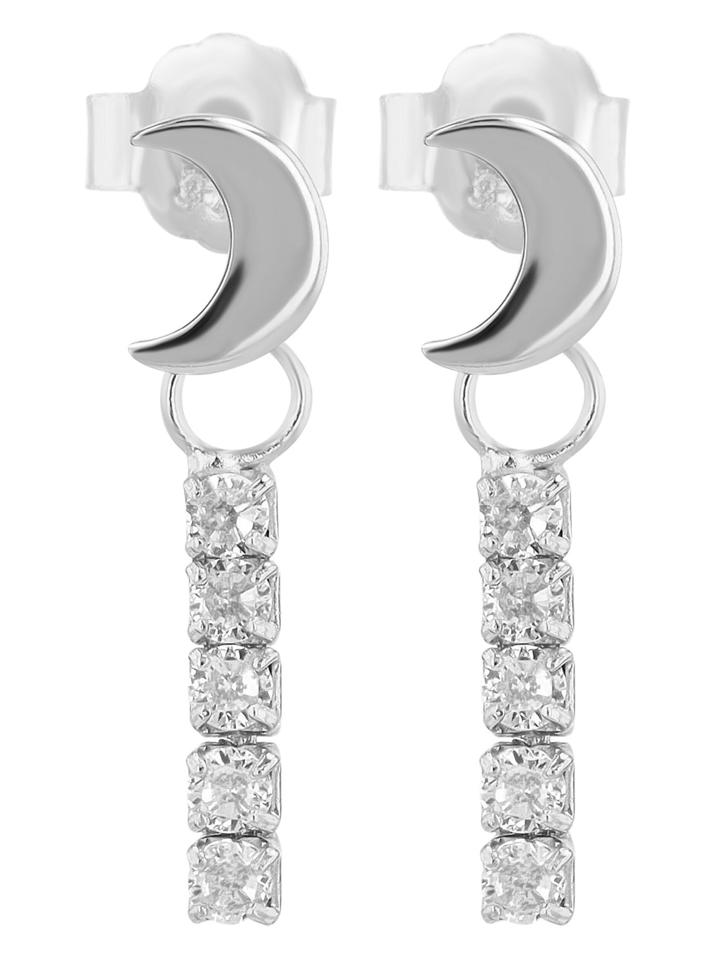 Akzent Earrings '"Nevana" aus 925 Sterlingsilber, rhodiniert, langlebig' in Silver: front