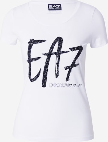 Tricou de la EA7 Emporio Armani pe alb: față