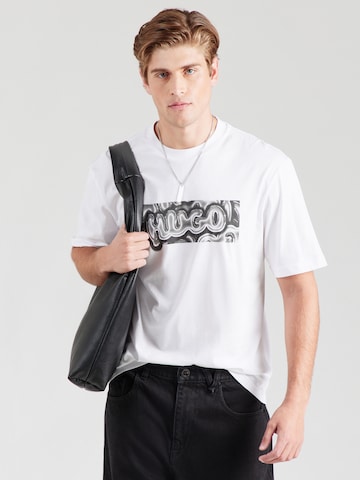 HUGO T-shirt 'Nedirix' i vit: framsida
