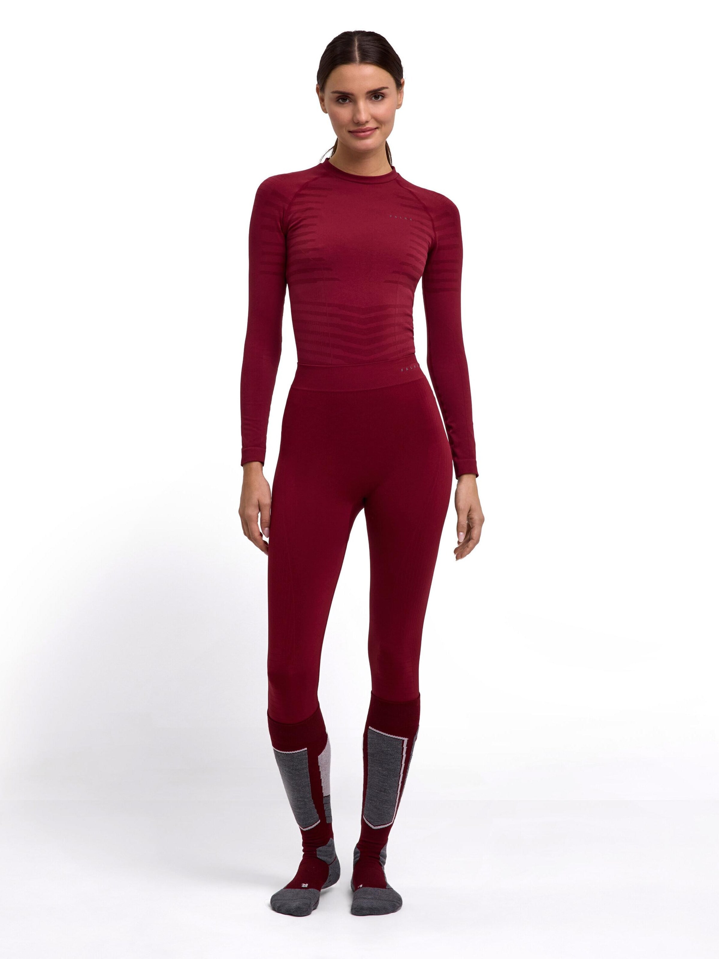 FALKE Skinny Workout Pants in Red: front