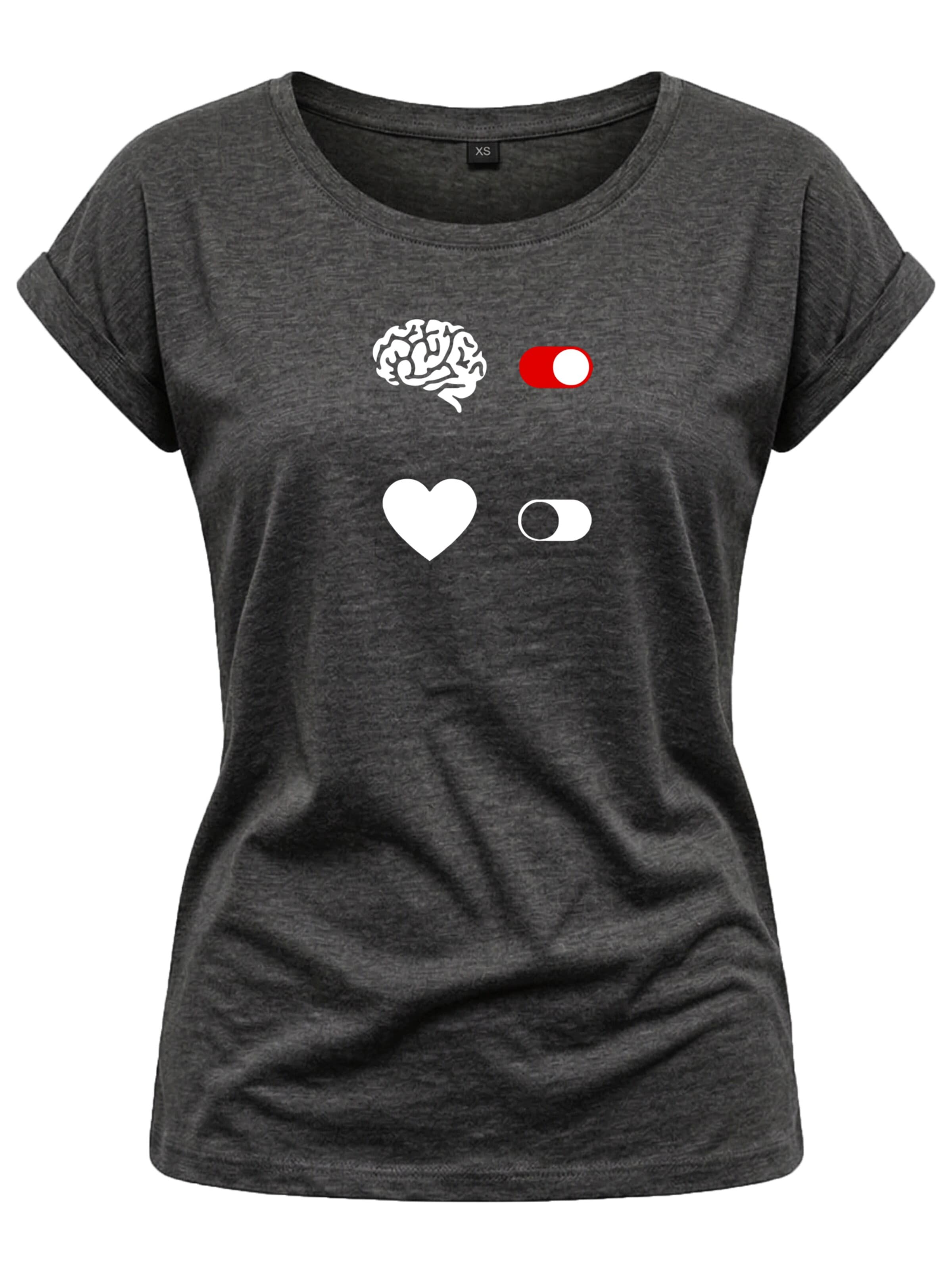 MAKAYA Shirt 'BrainOn' in Grey: front