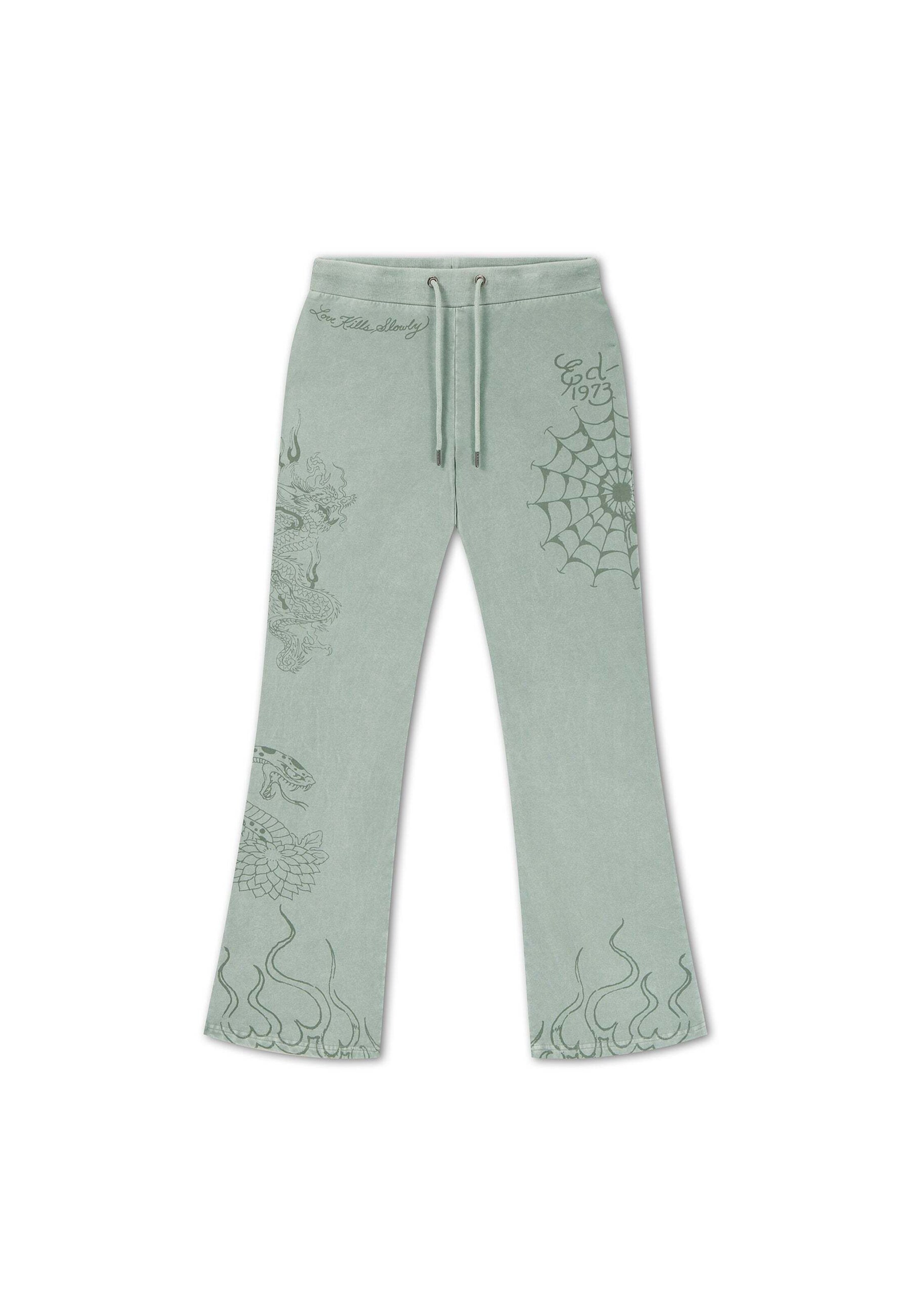 Regular Pantalon Ed Hardy en vert : devant