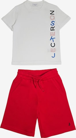Jeckerson Set 'Completo bianco-rosso per bambino' in Wit: voorkant