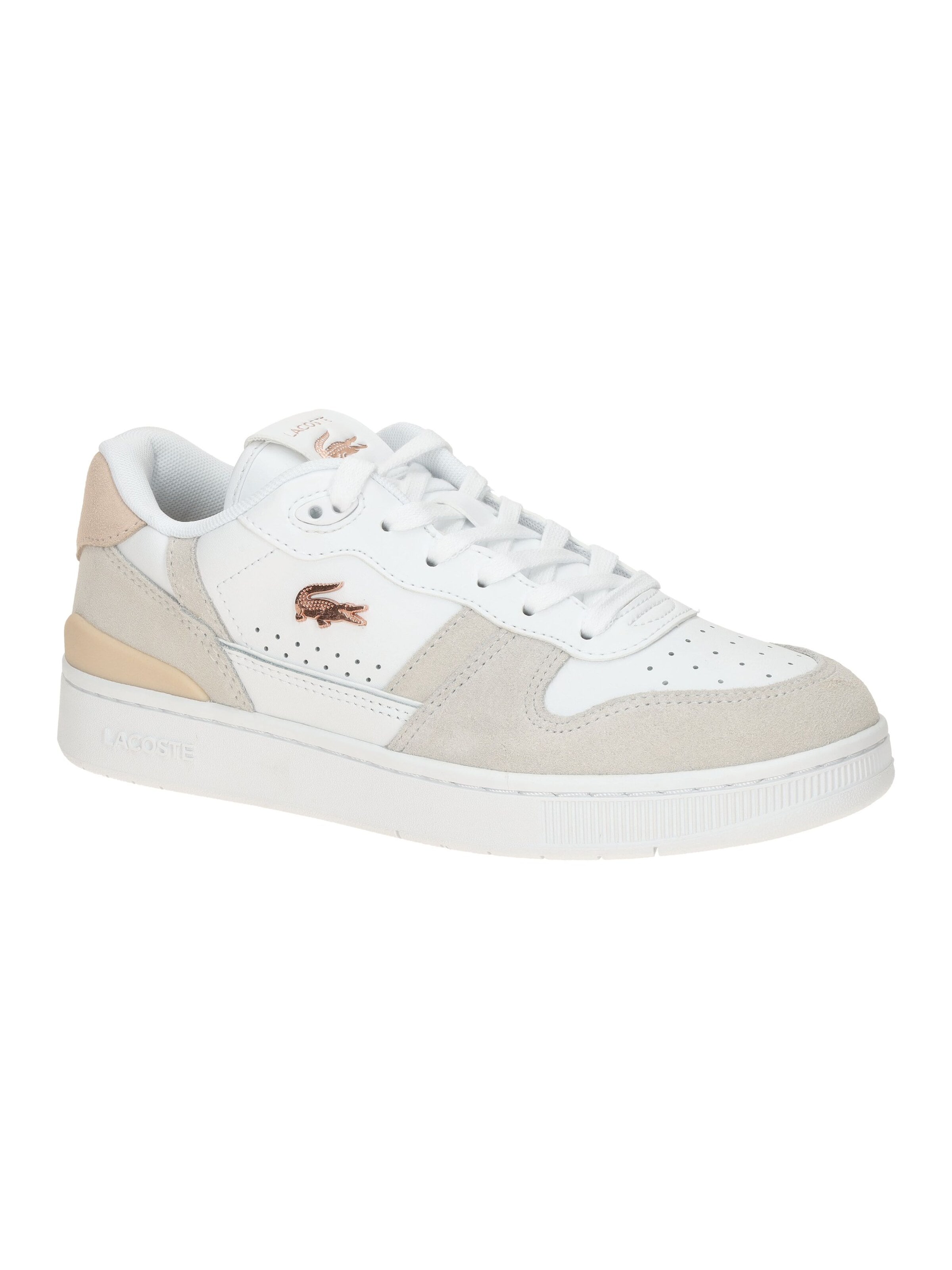 LACOSTE Sneakers 'Lacoste T-Clip Set Schuhe Sneakers weiß rosa Damen 0043' in White: front