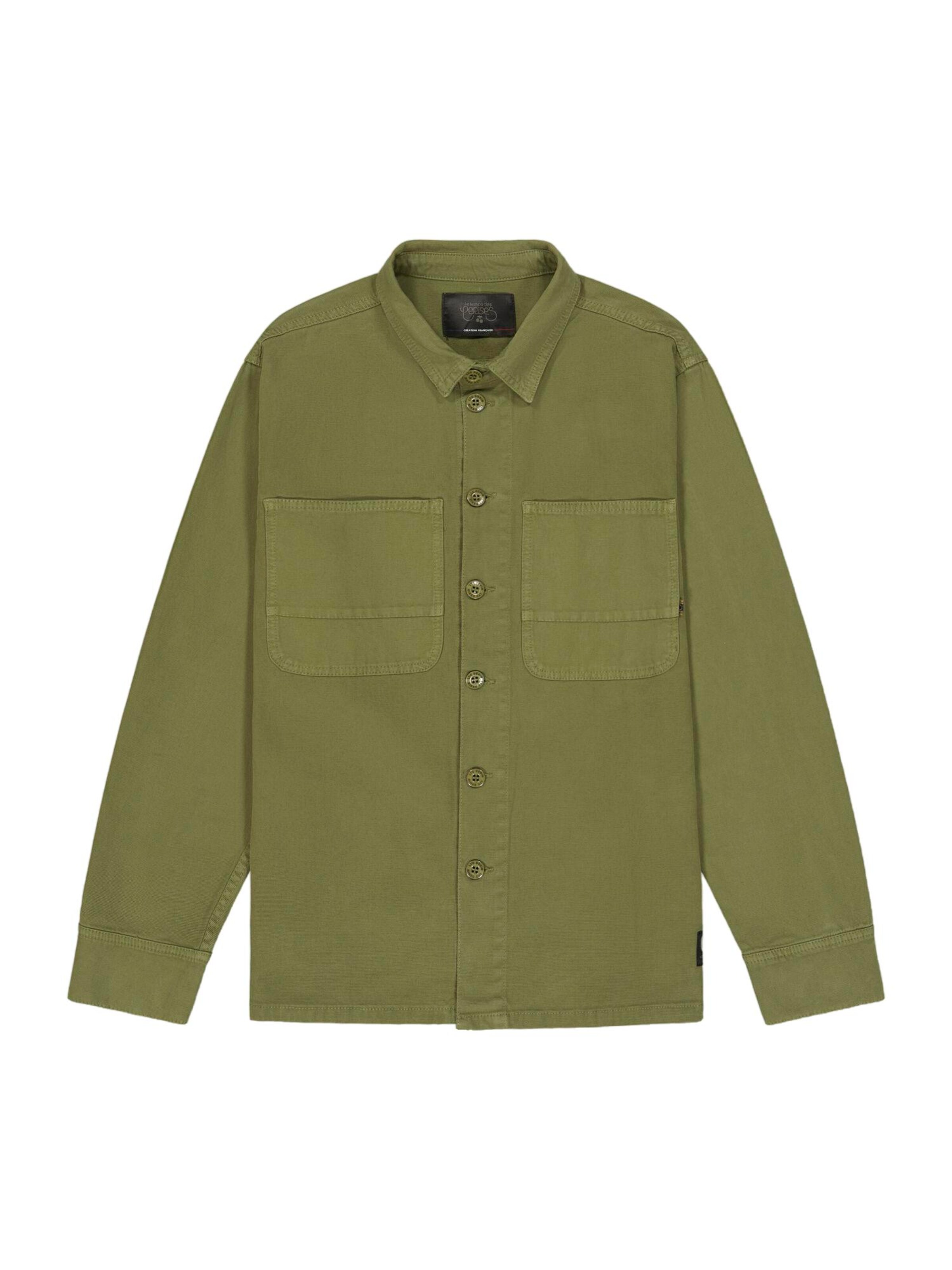 Le Temps Des Cerises Regular fit Button Up Shirt in Green: front