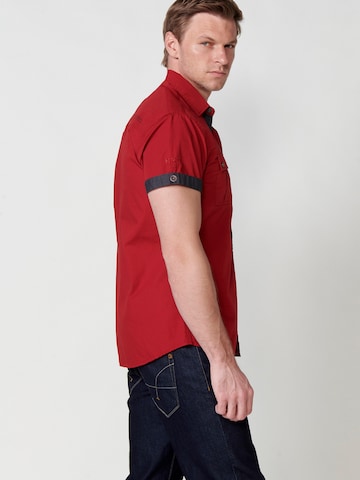 KOROSHI Regular fit Button Up Shirt in Red